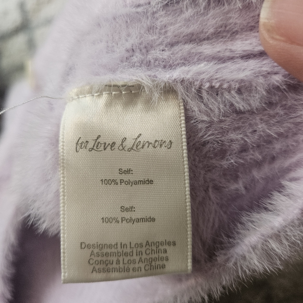 For Love And Lemons Lilac Fuzzy Devon Bralette Medium - Picture 8 of 8